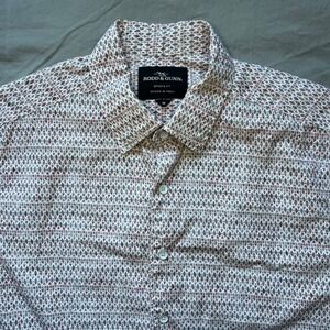 RODD & GUNN Shirt Mens Size Medium Sports Fit Short Sleeve Button Up Woven Italy